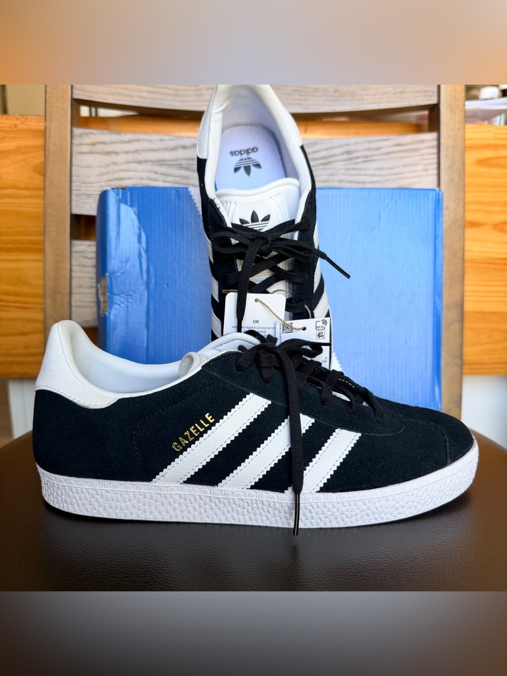 Adidas Gazelle black and white  unisex M6.5 or W7.5